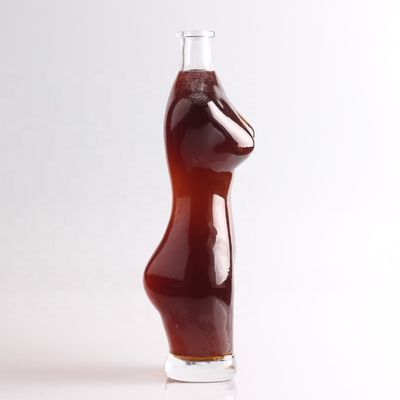 Γυάλινο κολάρο 75cl Κυρία σχήμα σώματος γυάλινο μπουκάλι για κρασί Λικέρ βότκα Creative Design