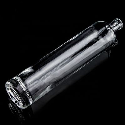 Προσαρμοσμένο 750 ml παχύ κάτω ίσιο σχήμα γυάλινο μπουκάλι για Super Flint Liquor