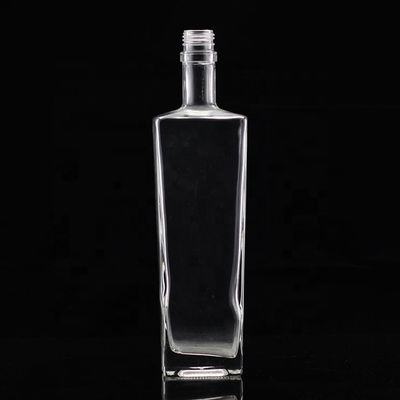 Διαυγές ή προσαρμοσμένο γυάλινο μπουκάλι 250 ml 500 ml 700 ml 750 ml τετραγωνικό γυάλινο μπουκάλι οινοπνεύματος